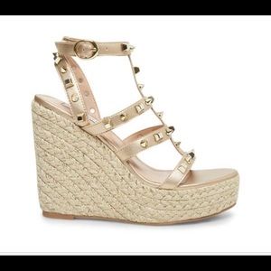Steven by Steve Madden Sallina Studded Gold Wedge